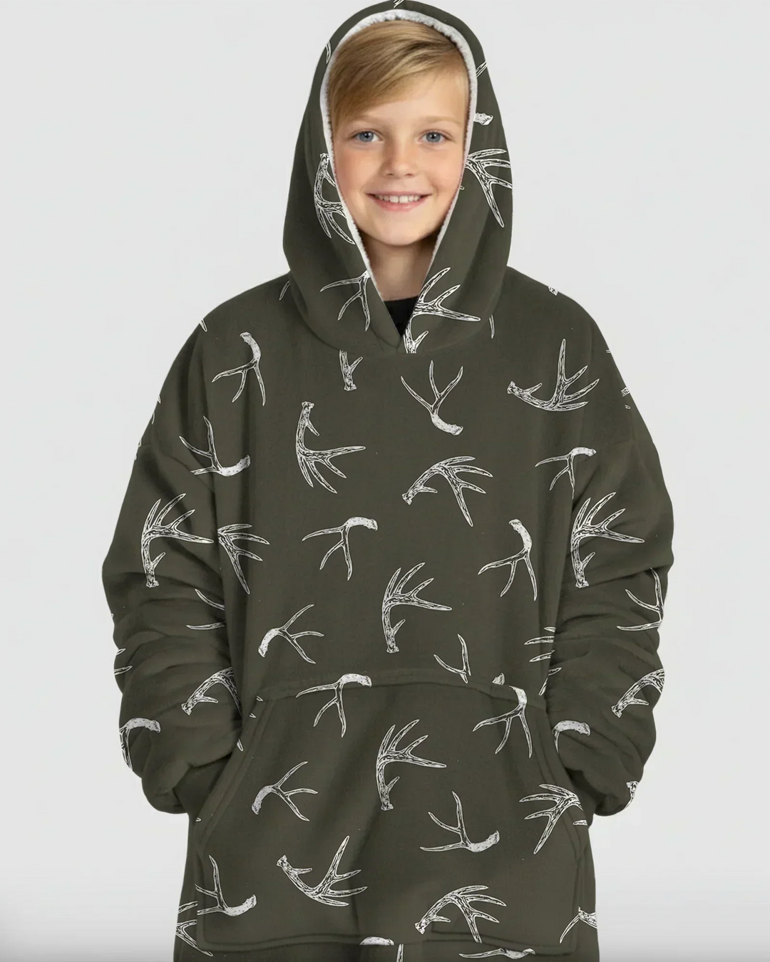 Antlers Minimalism Tragbarer Bambus-Deckenhoodie