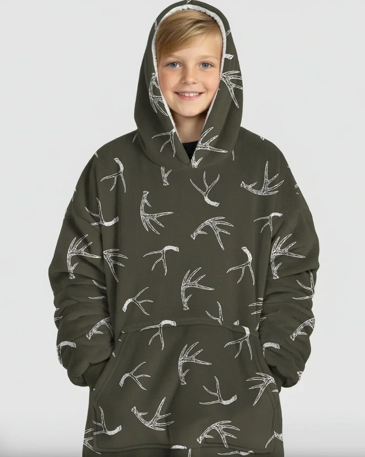 Antlers Minimalism Tragbarer Bambus-Deckenhoodie