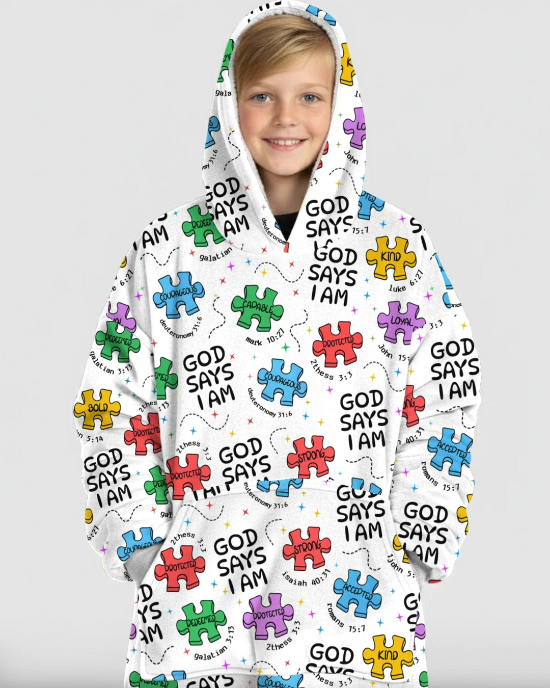 All Pieces Belong Wearable Bamboo Blanket Hoodie