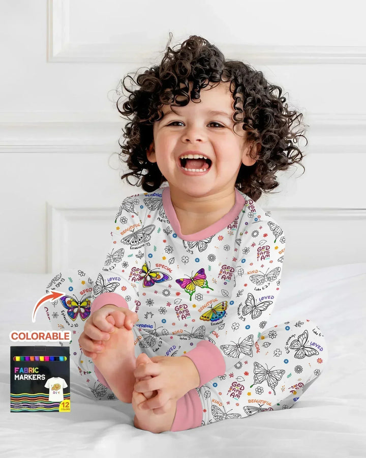 Zweiteiliges Langarm-Pyjama-Set mit Sommerfrüchten