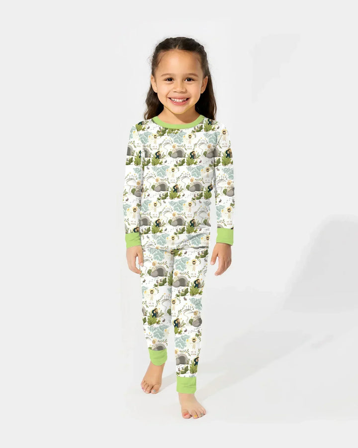 Zweiteiliges Langarm-Pyjama-Set mit Sommerfrüchten