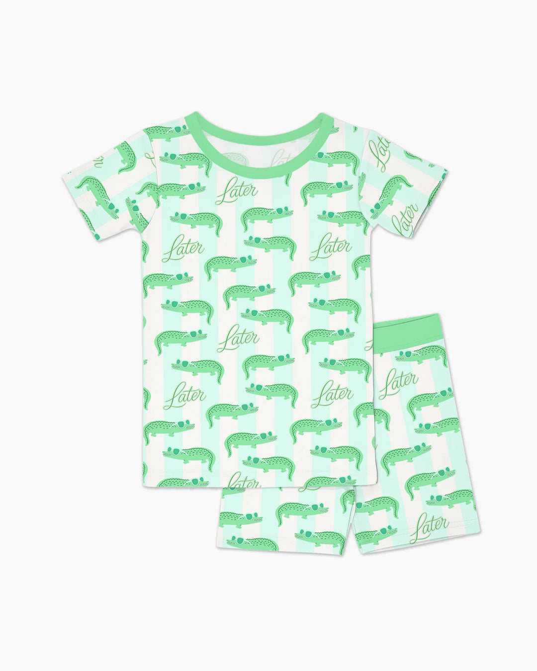Later Gator Bamboo Two Piece Short Sleeve Shorts Pajama Set