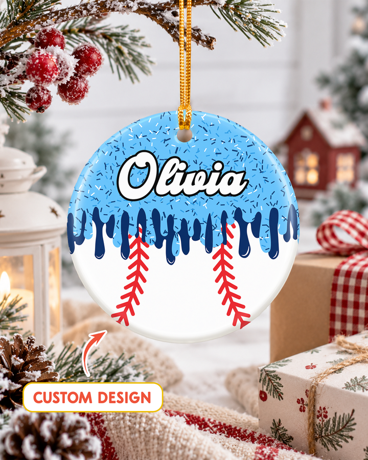 Icecream Drip Scale Ceramic Ornament