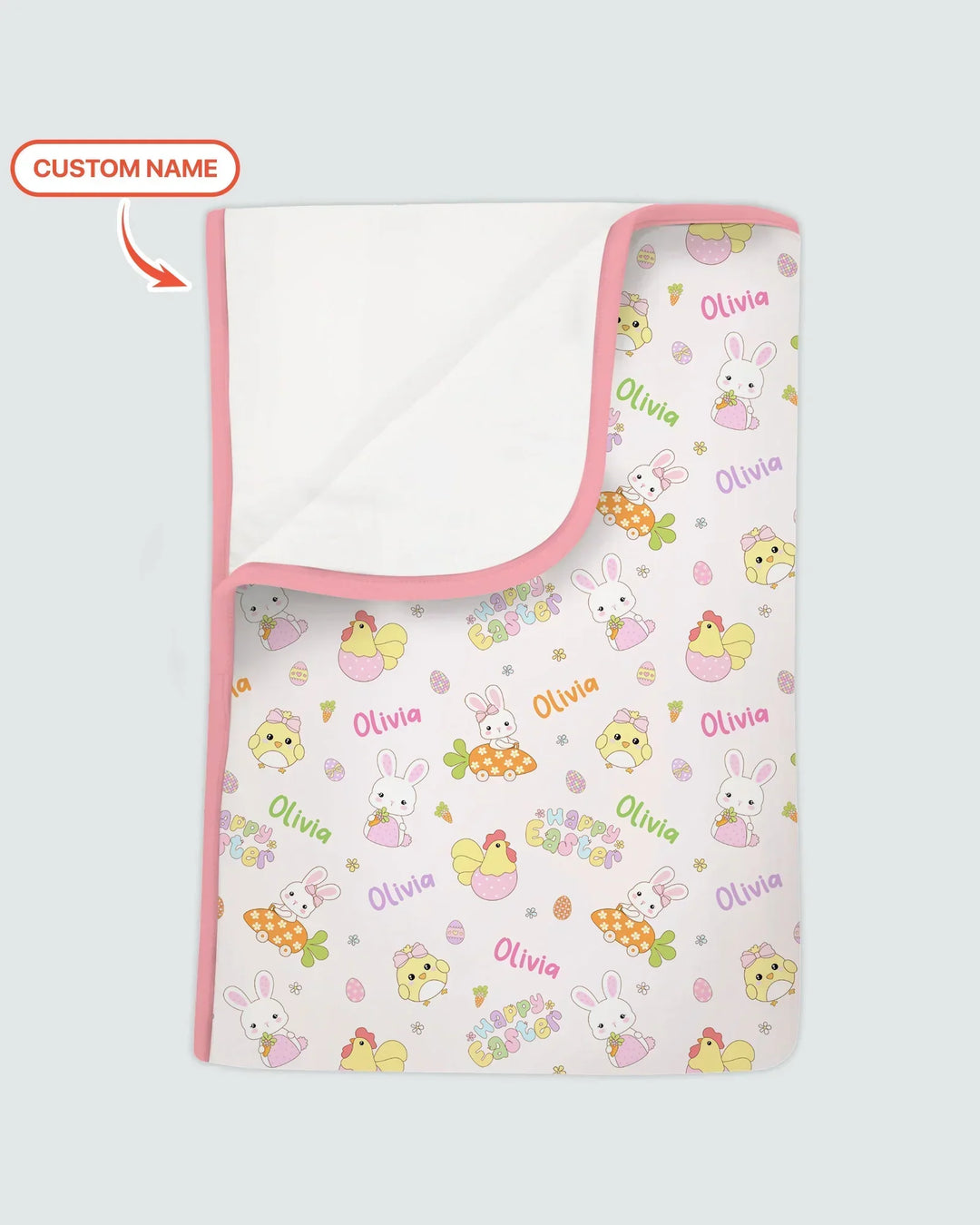 Custom name Happy Easter Bamboo Blanket