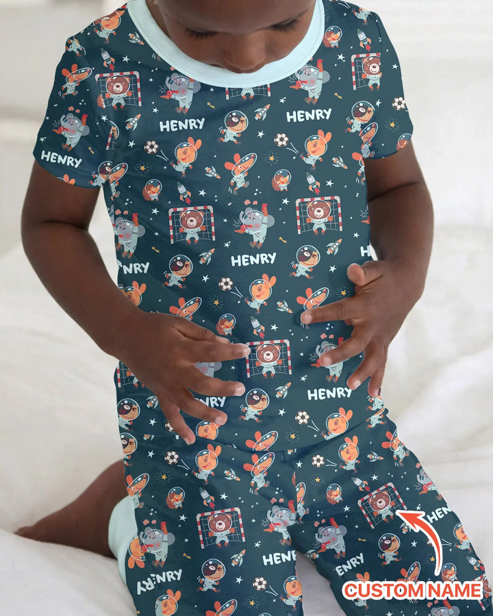 Zweiteiliges, kurzärmliges Pyjama-Set mit Marienkäfern
