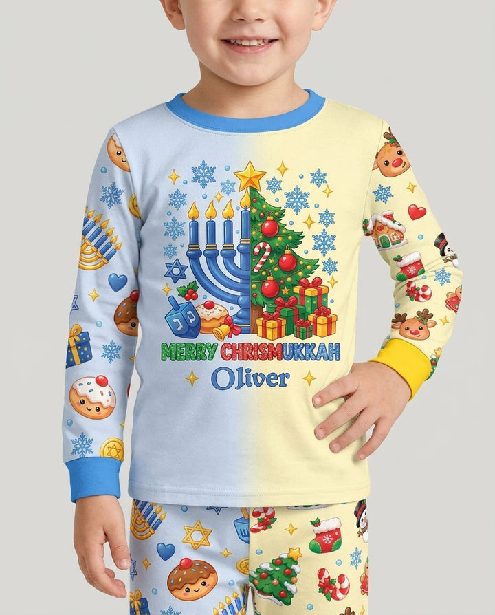 Merry Chrismukkah Bamboo Two Piece Long Sleeve Pajama Set