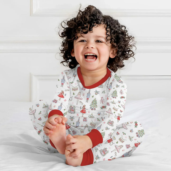 Zweiteiliges Langarm-Pyjama-Set mit Sommerfrüchten