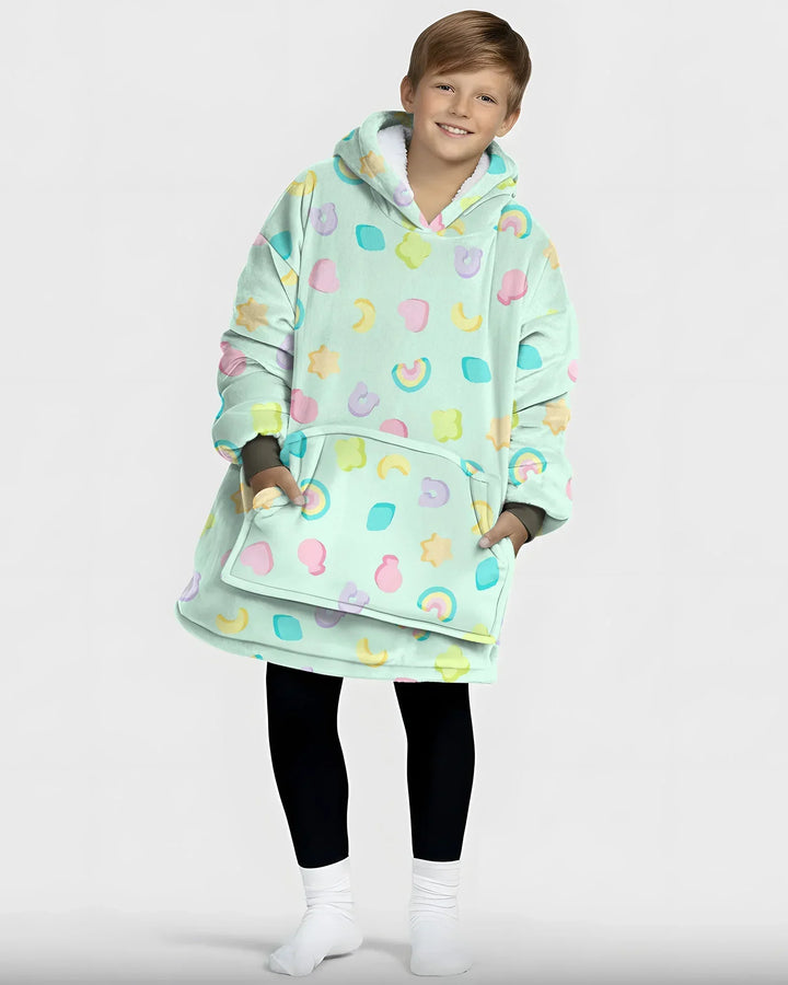 Pastell Lucky Charms Tragbare Bambus Decken-Kapuzenjacke