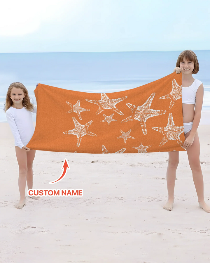 Personalisiertes Seestern-Bambus-Strandtuch mit Namen