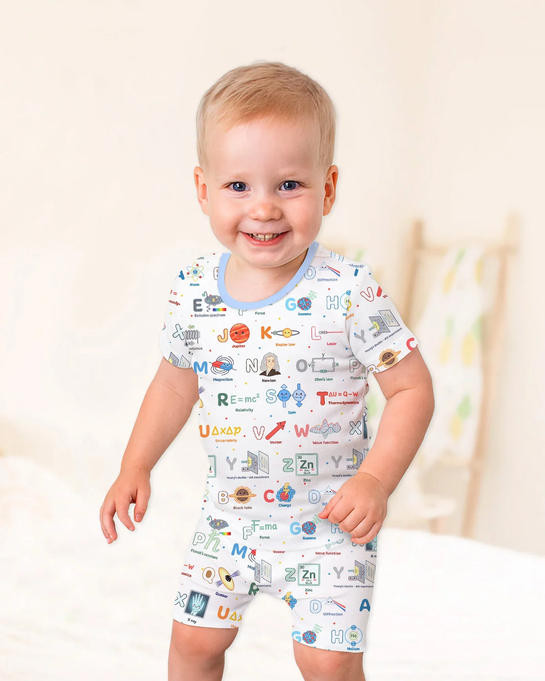 Schlafanzug-Set zweiteilig, kurze Ärmel, kurze Hose, Bambus