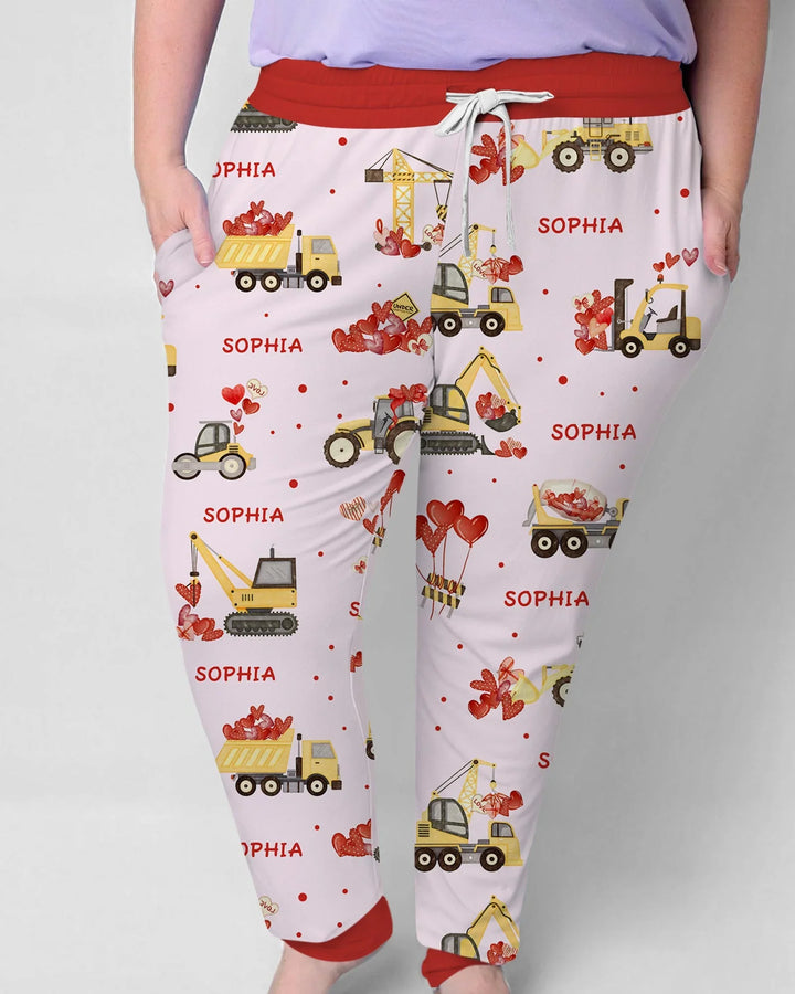 Benutzerdefinierte Namen Valentinstrucks Familie passendes Bambus Damen Pyjama-Set