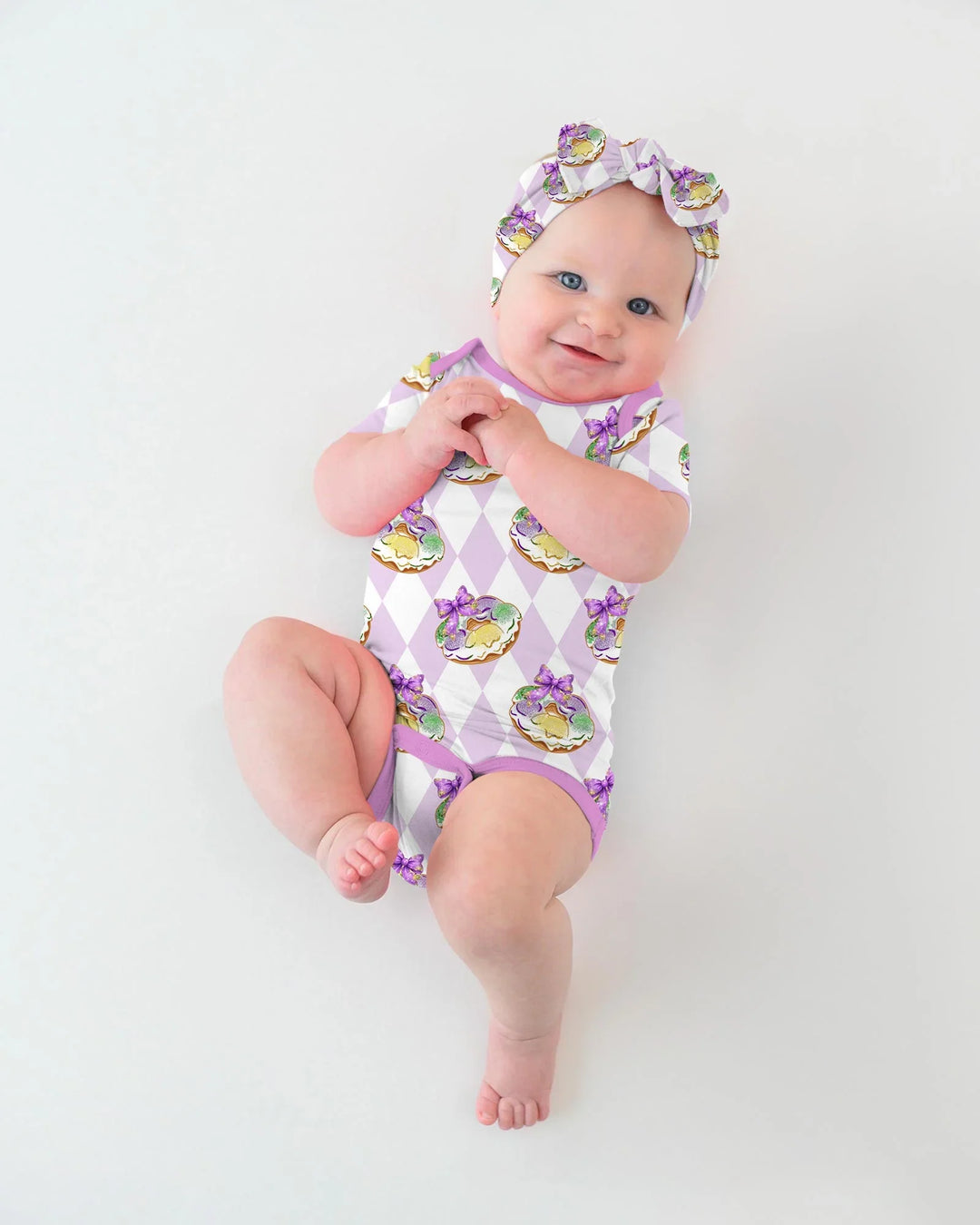 Mardi Gras Donut Bamboo Bodysuit