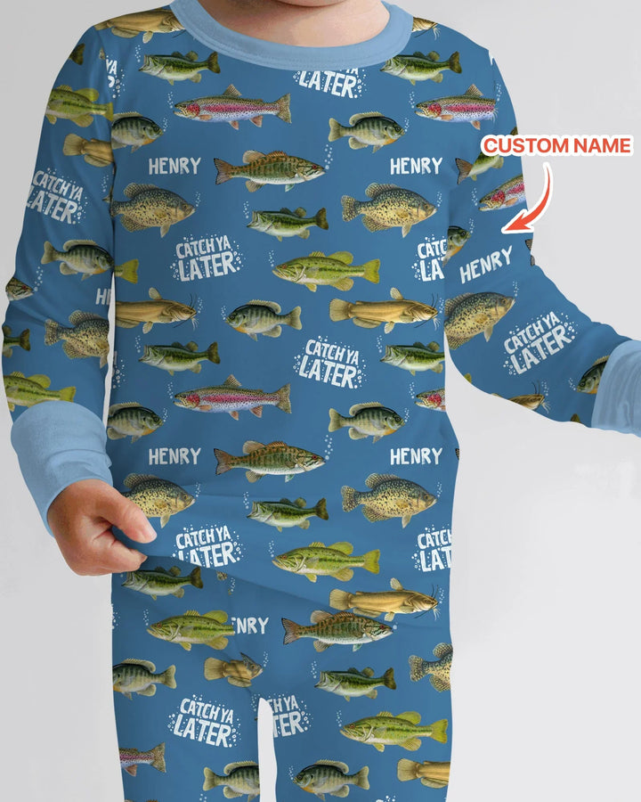 Zweiteiliges Langarm-Pyjama-Set mit Sommerfrüchten