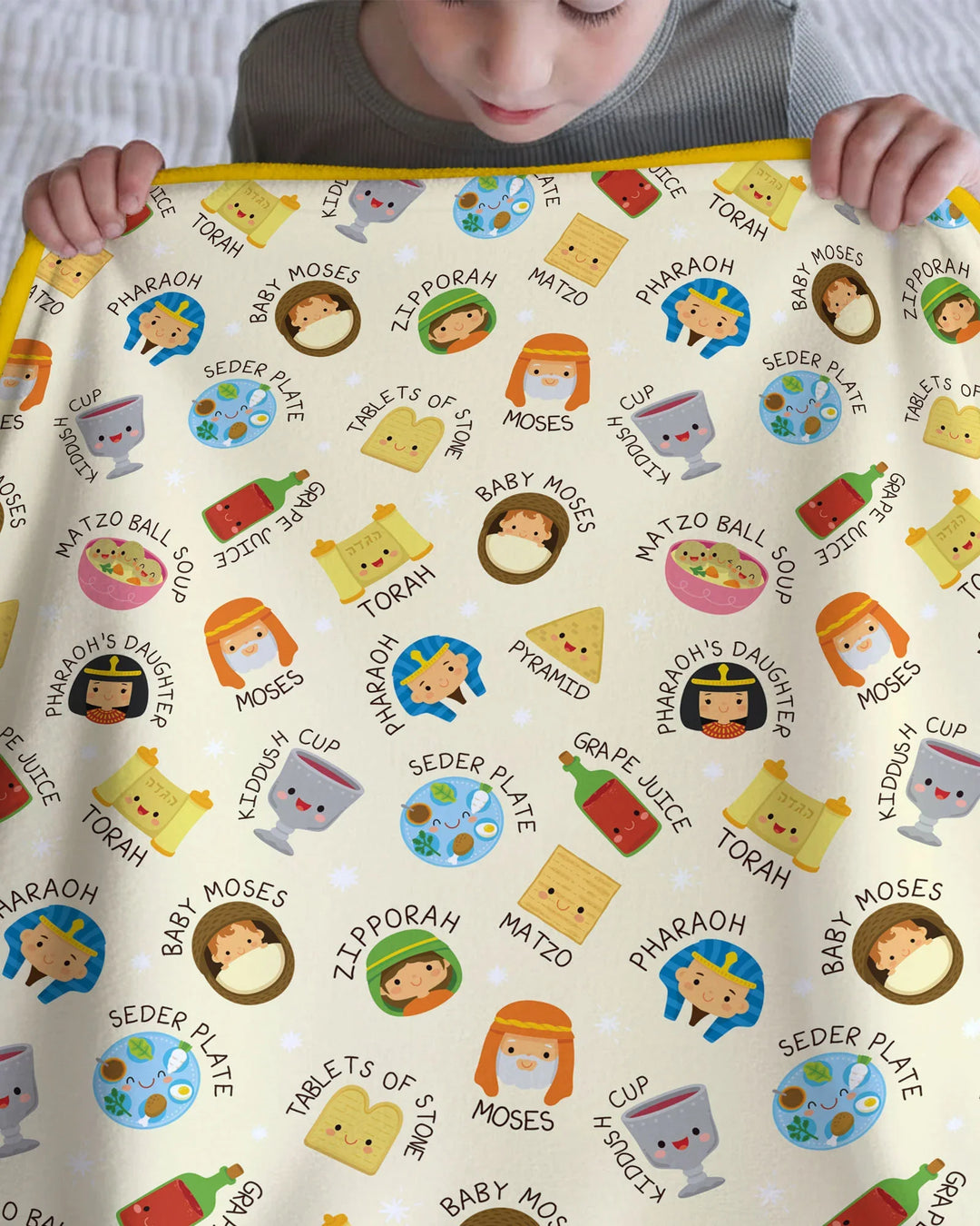 Cute Passover Characters Bamboo Blanket