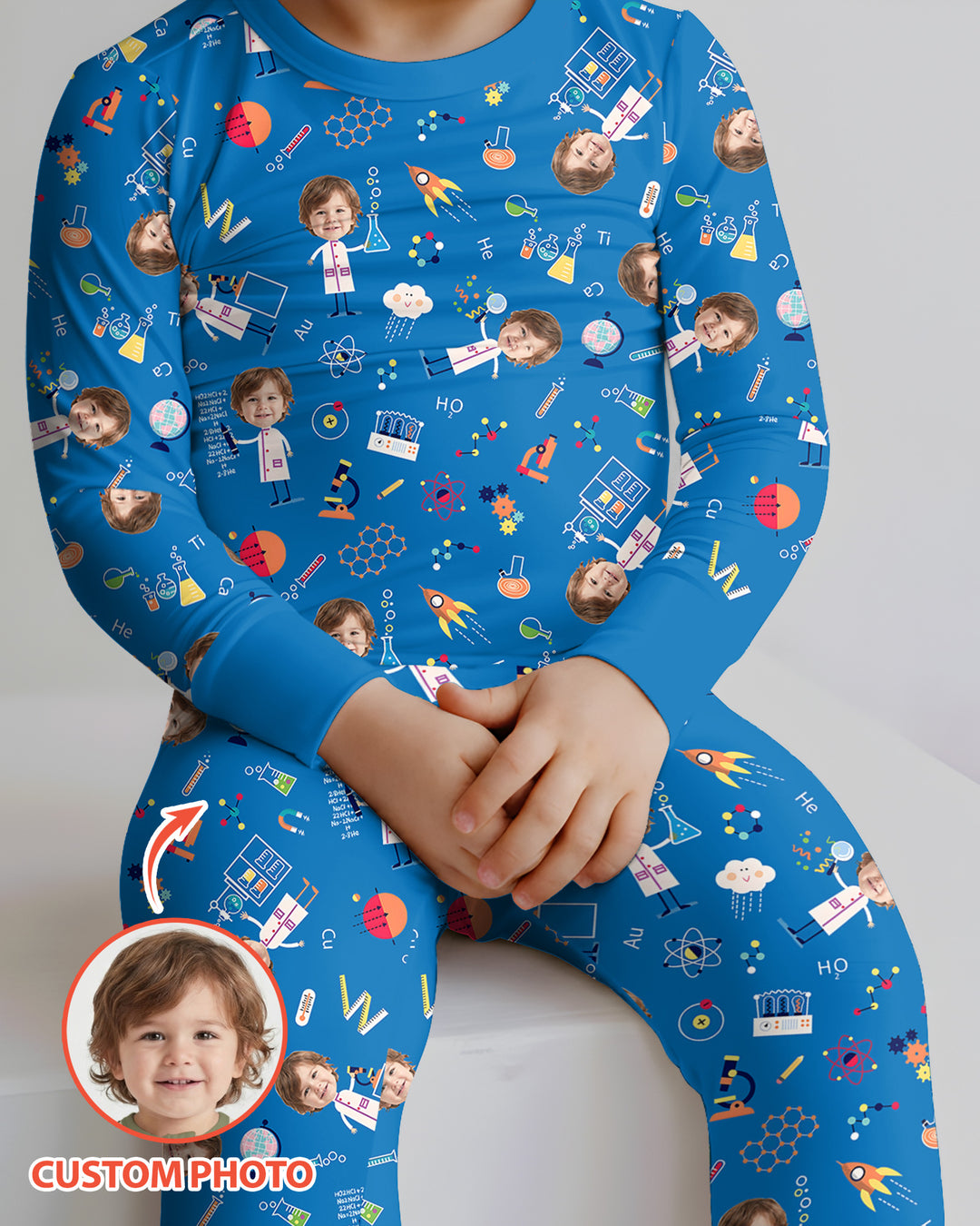Zweiteiliges Langarm-Pyjama-Set mit Sommerfrüchten