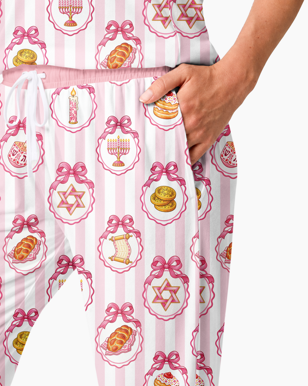 Hanukkah Bows & Blessings Mommy & Me Matching Bamboo Women Pajama Set