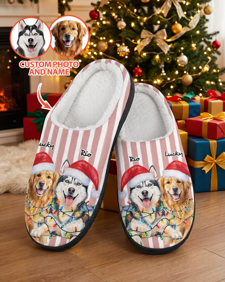 Pet Photo Watercolor Flat Scuff Slipper