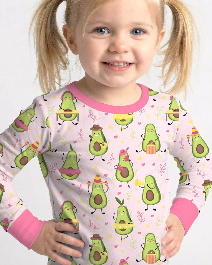 Zweiteiliges Langarm-Pyjama-Set mit Sommerfrüchten