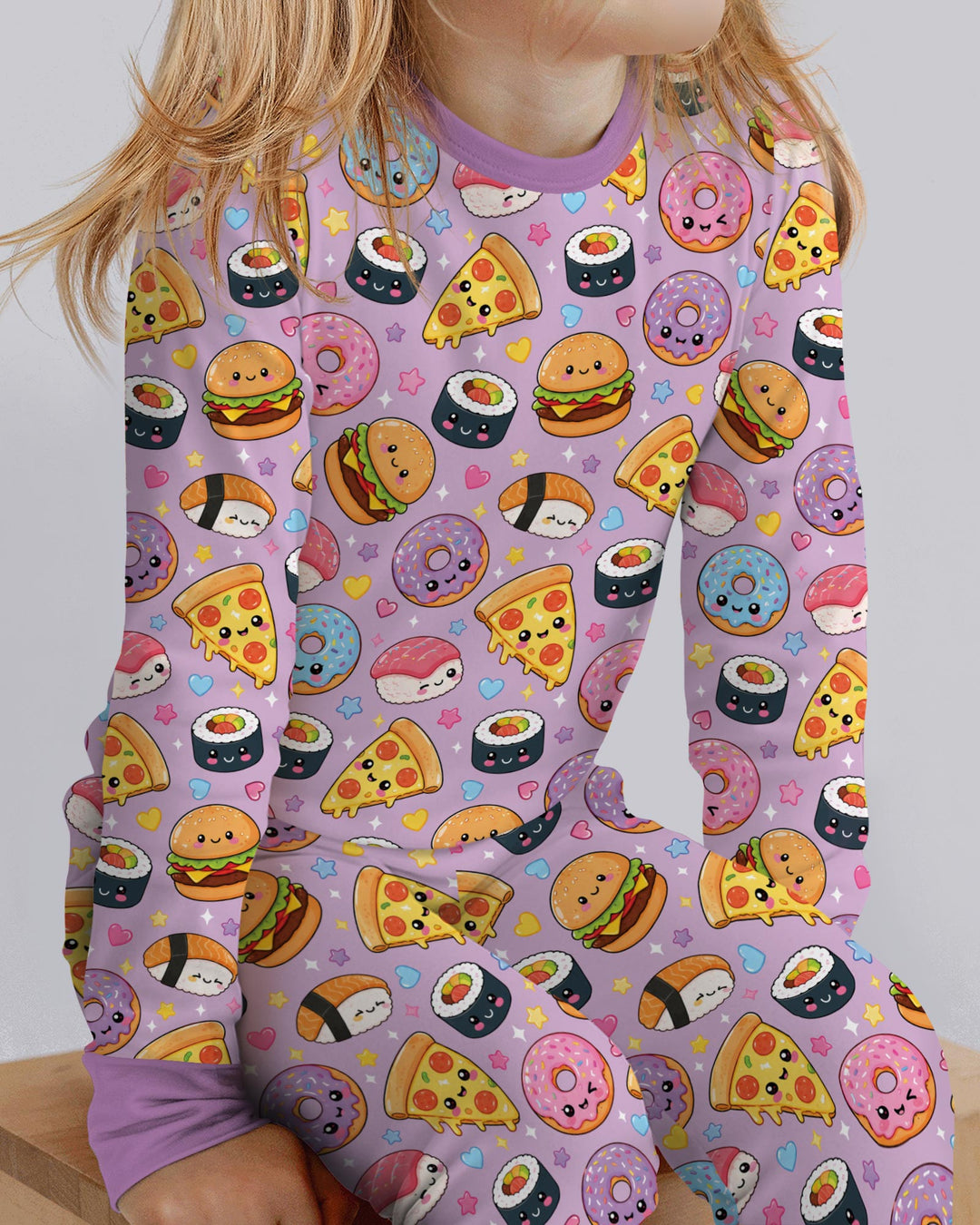 Zweiteiliges Langarm-Pyjama-Set mit Sommerfrüchten
