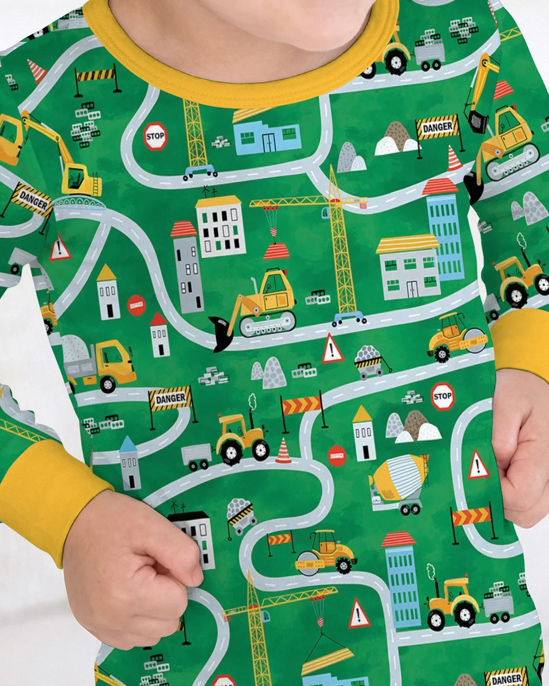 Little Builder Construction Zone Bamboo Two Piece Long Sleeve Pajama Set