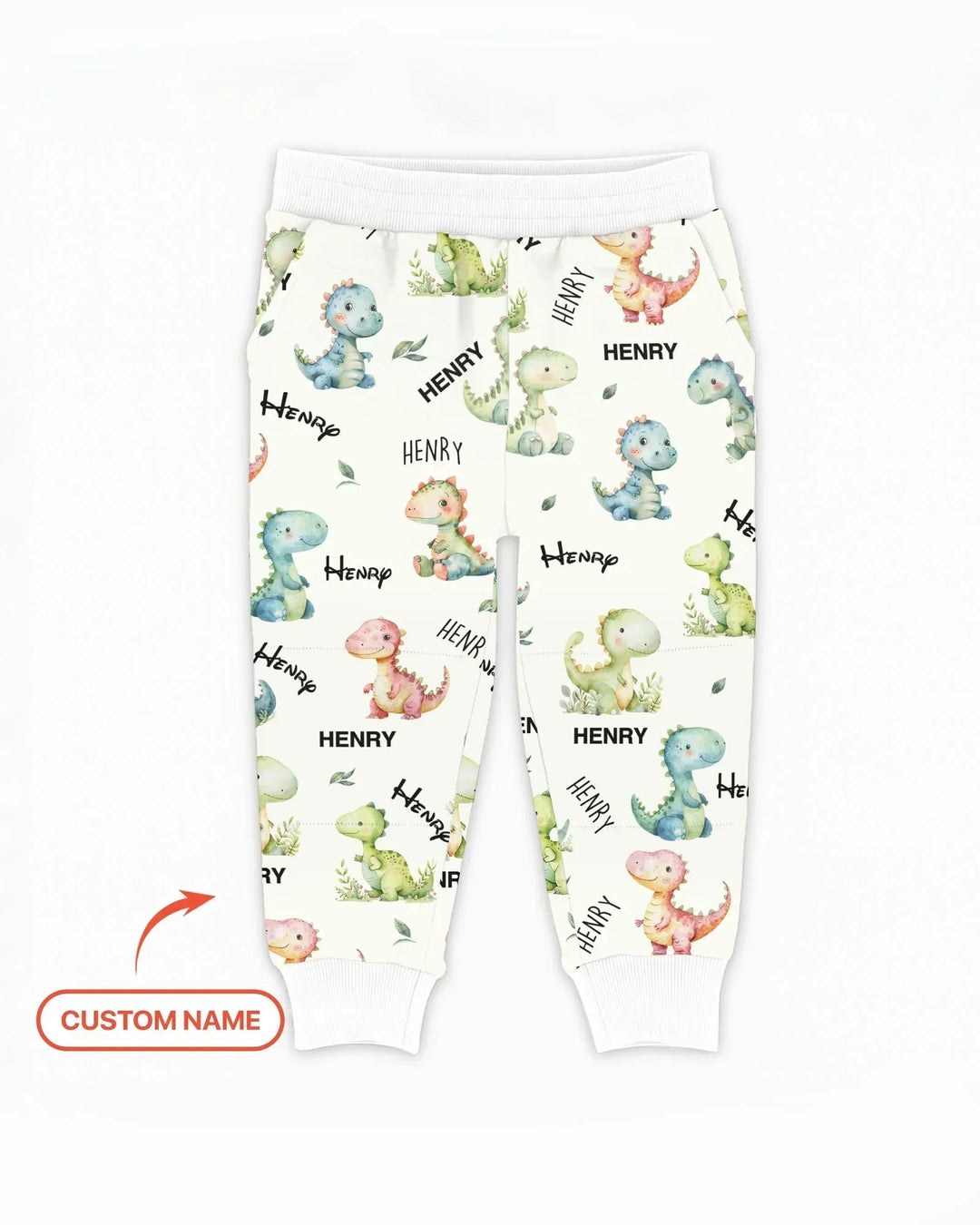Dinosaur Custom Name Bamboo Jogger