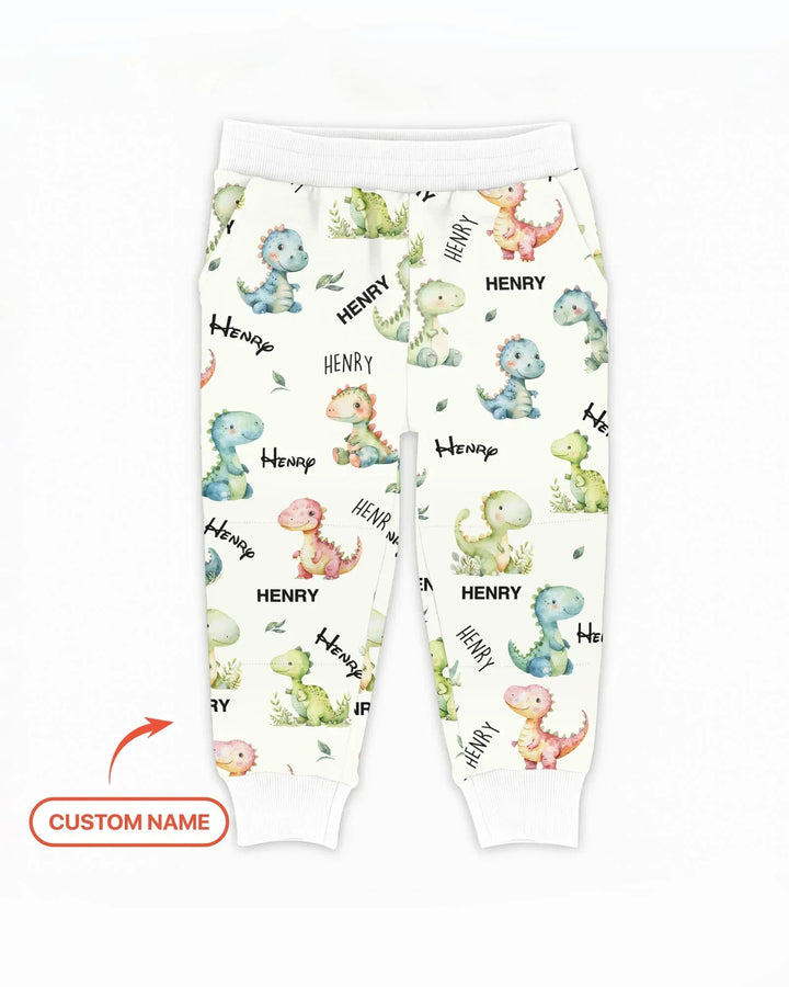 Dinosaur Custom Name Bamboo Jogger