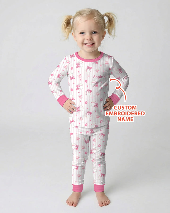 Zweiteiliges Langarm-Pyjama-Set mit Sommerfrüchten
