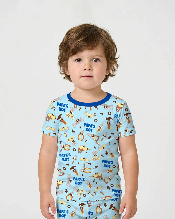 Template Zweiteiliges Pyjama-Set mit kurzen Ärmeln und Shorts
