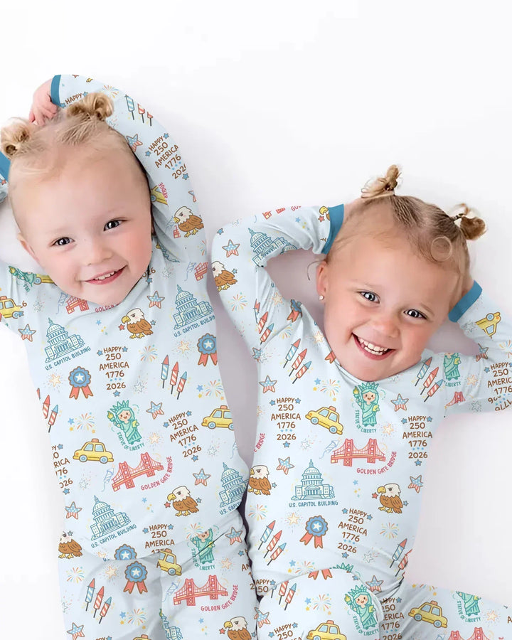 Zweiteiliges Langarm-Pyjama-Set mit Sommerfrüchten