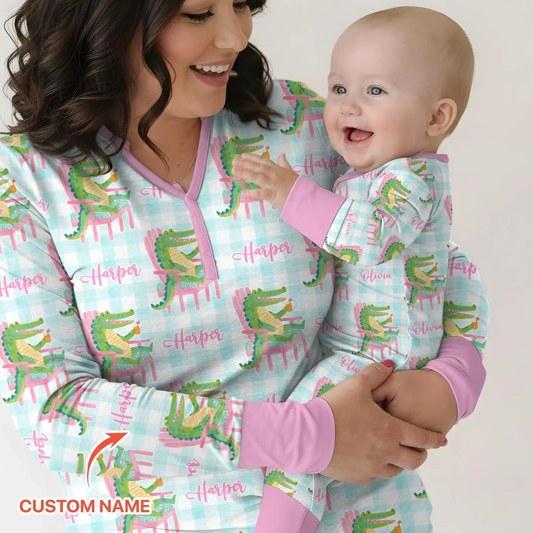 Custom Name Preppy Later Gator Bamboo Convertible Zippy