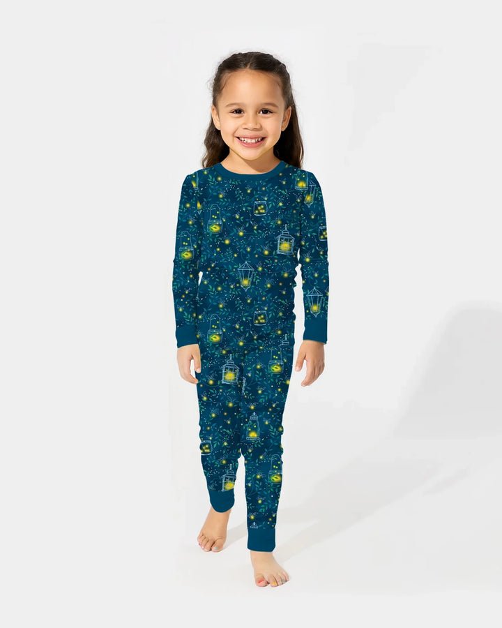 Zweiteiliges Langarm-Pyjama-Set mit Sommerfrüchten