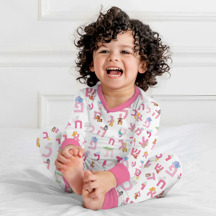 Aleph Bet Bamboo Two Piece Long Sleeve Pajama Set