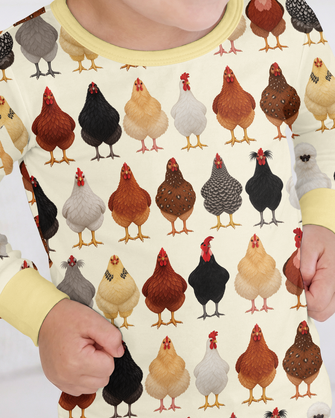 Cluckin' Cute Bamboo Two Piece Long Sleeve Pajama Set