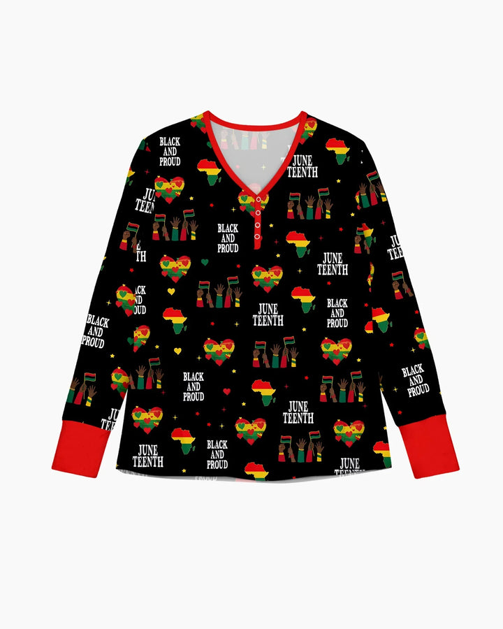 Juneteenth Schwarz und Stolz Bambus Damen Pyjama Set