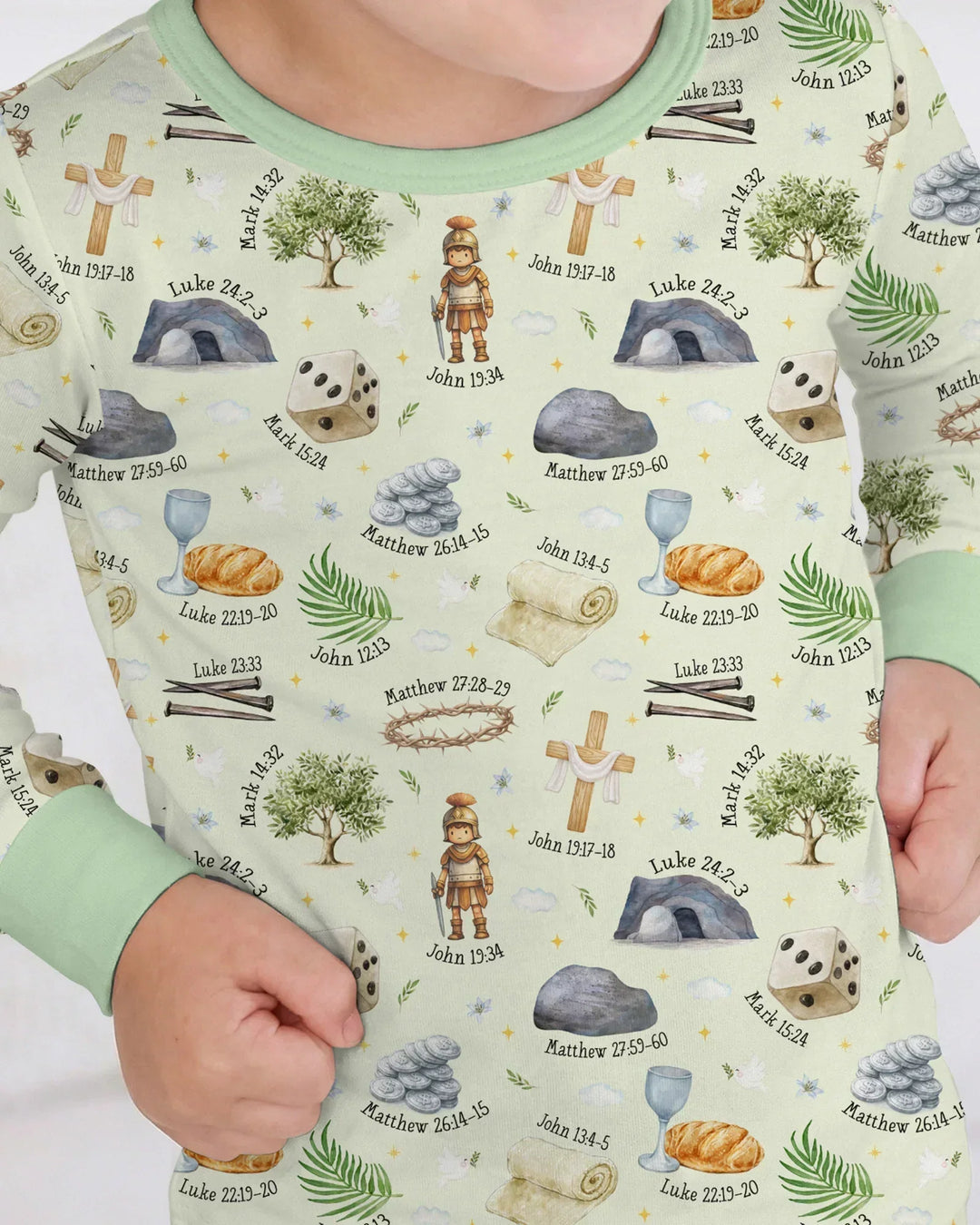 He Is Risen Family Matching Bamboo Two Piece Long Sleeve Pajama Set
