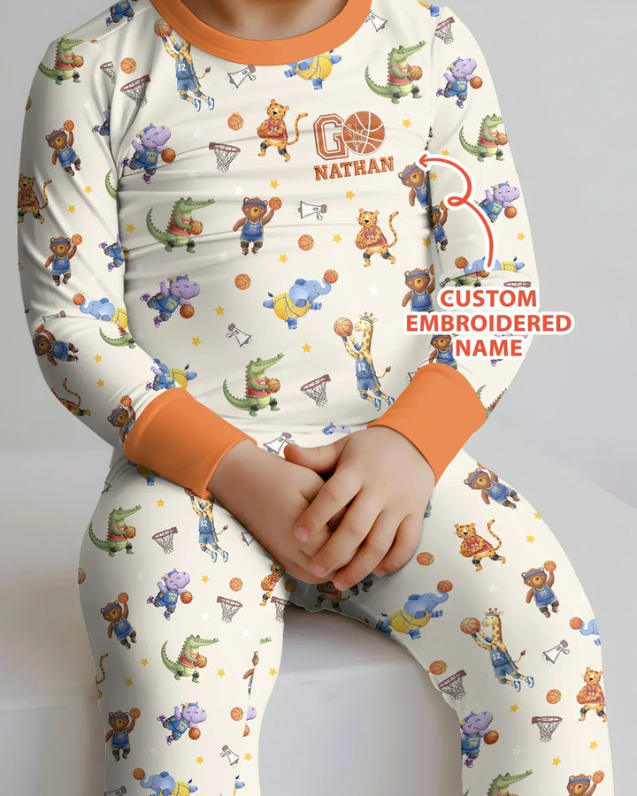 Zweiteiliges Langarm-Pyjama-Set mit Sommerfrüchten