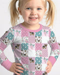 Floral Yorkie Grace Bamboo Two Piece Long Sleeve Pajama Set