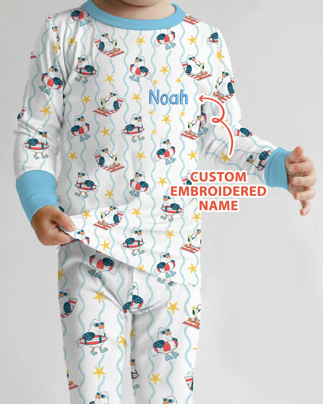 Zweiteiliges Langarm-Pyjama-Set mit Sommerfrüchten
