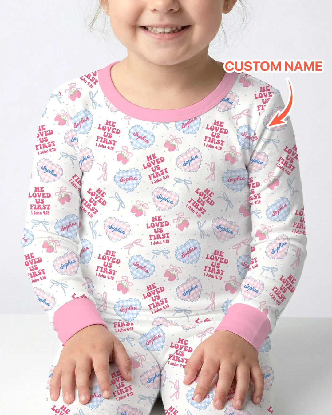 Zweiteiliges Langarm-Pyjama-Set mit Sommerfrüchten