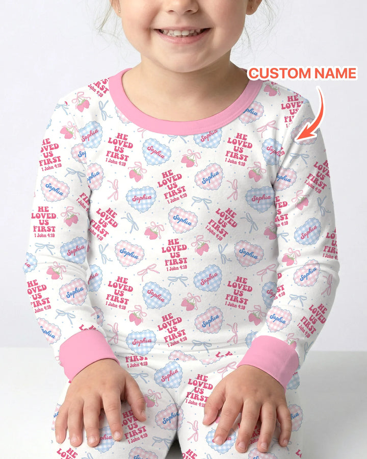 Zweiteiliges Langarm-Pyjama-Set mit Sommerfrüchten