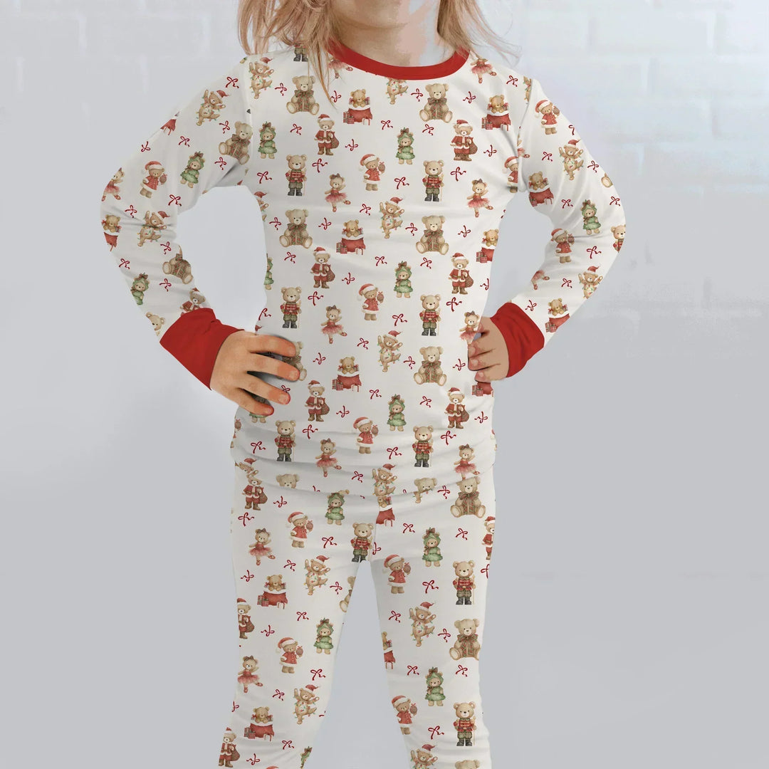 Zweiteiliges Langarm-Pyjama-Set mit Sommerfrüchten