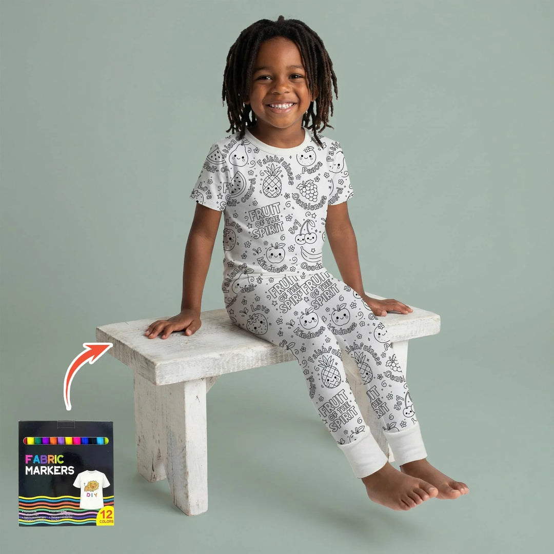 Zweiteiliges, kurzärmliges Pyjama-Set mit Marienkäfern