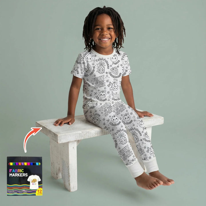Zweiteiliges, kurzärmliges Pyjama-Set mit Marienkäfern