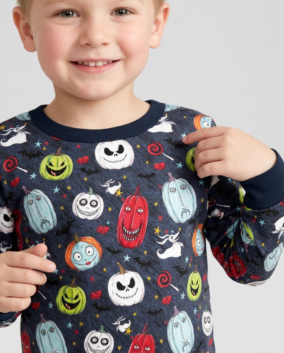 Zweiteiliges Langarm-Pyjama-Set mit Sommerfrüchten
