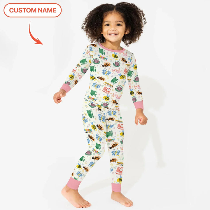 Zweiteiliges Langarm-Pyjama-Set mit Sommerfrüchten
