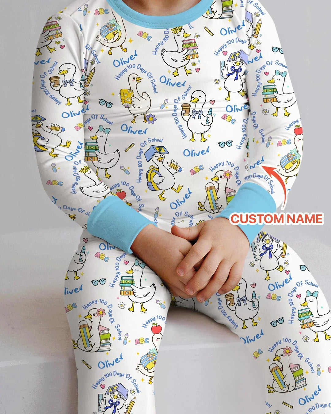 Zweiteiliges Langarm-Pyjama-Set mit Sommerfrüchten