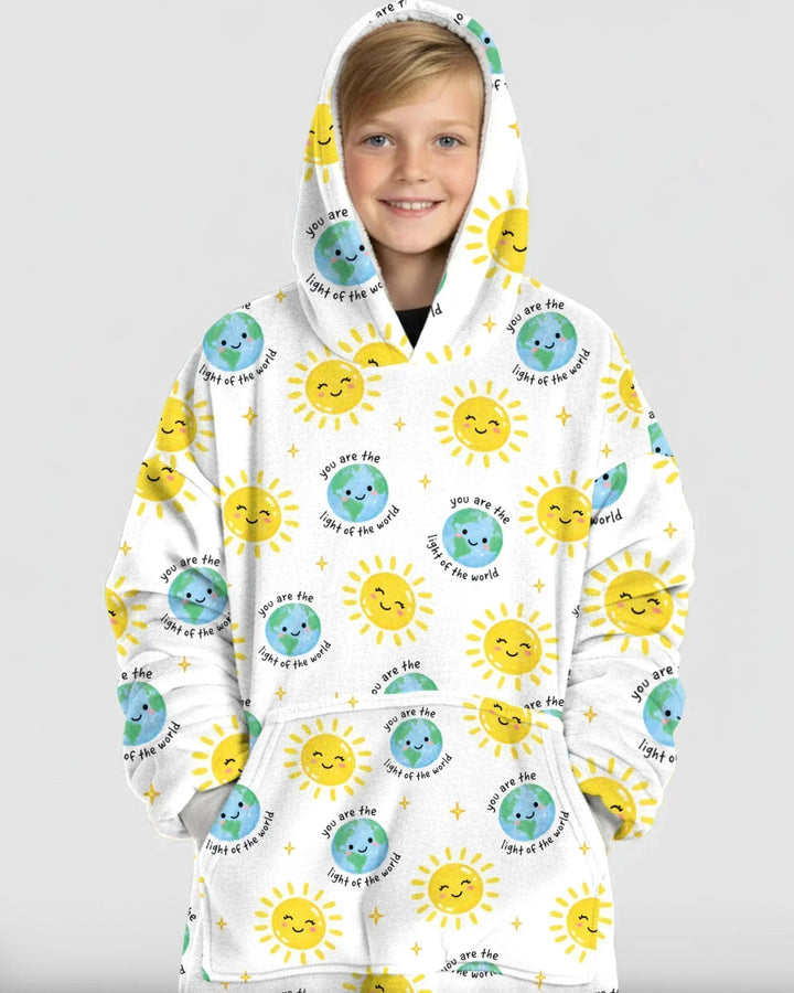 Matthäus 5,14 Licht der Welt Tragbarer Bambus-Decken-Hoodie