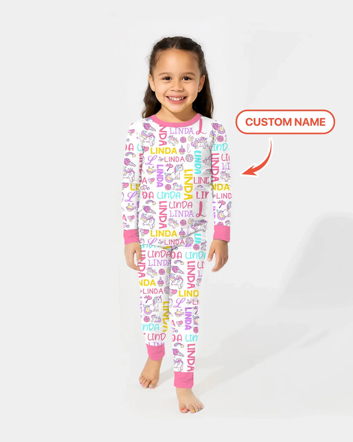 Zweiteiliges Langarm-Pyjama-Set mit Sommerfrüchten