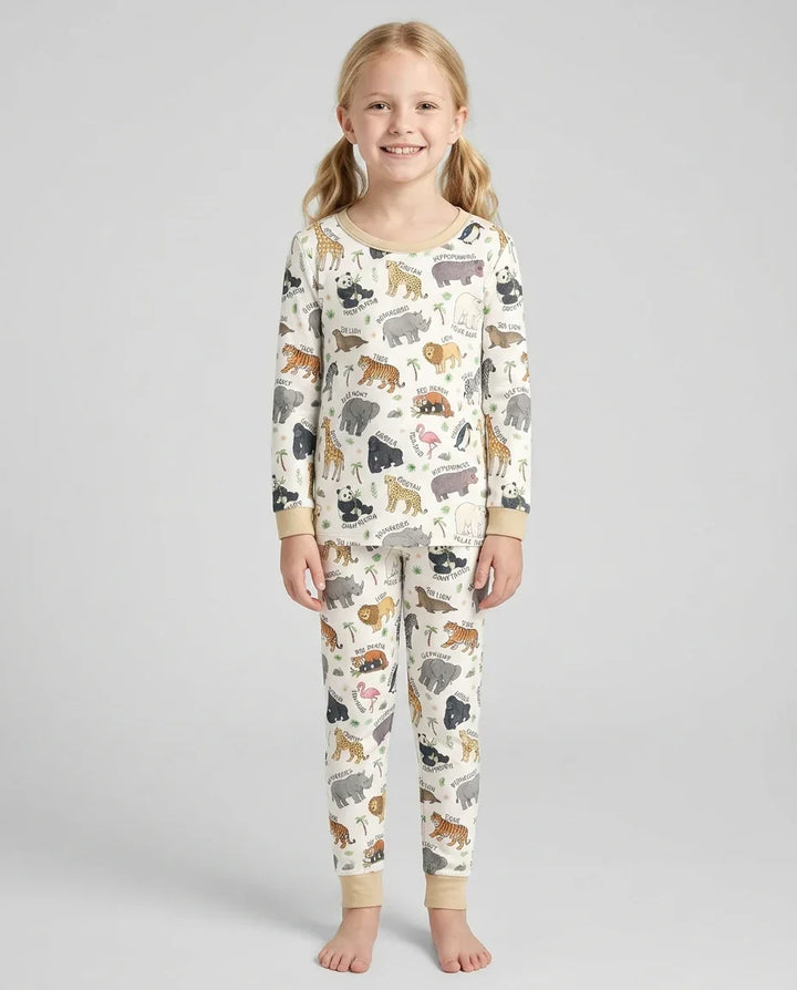 Zweiteiliges Langarm-Pyjama-Set mit Sommerfrüchten