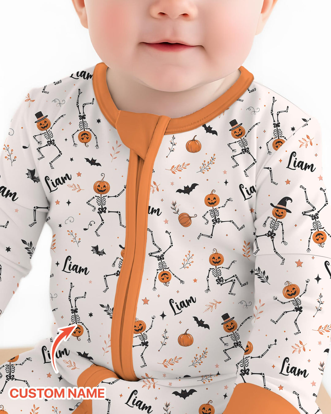 Dancing Pumpkin Skeleton Halloween Bamboo Convertible Zippy